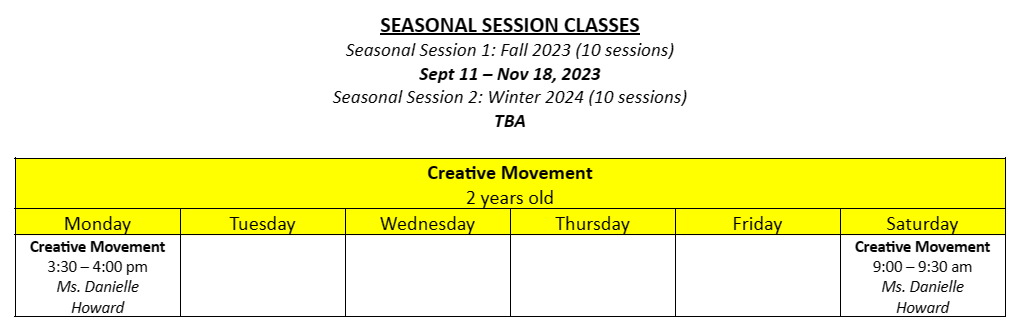 Freeze: Creative Movement Class!